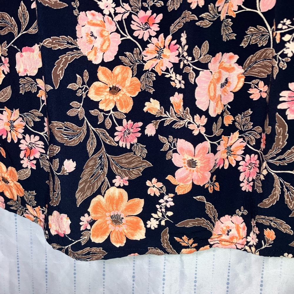 Old Navy XL puff sleeve Floral navy and Pink dress - Picture 6 of 12